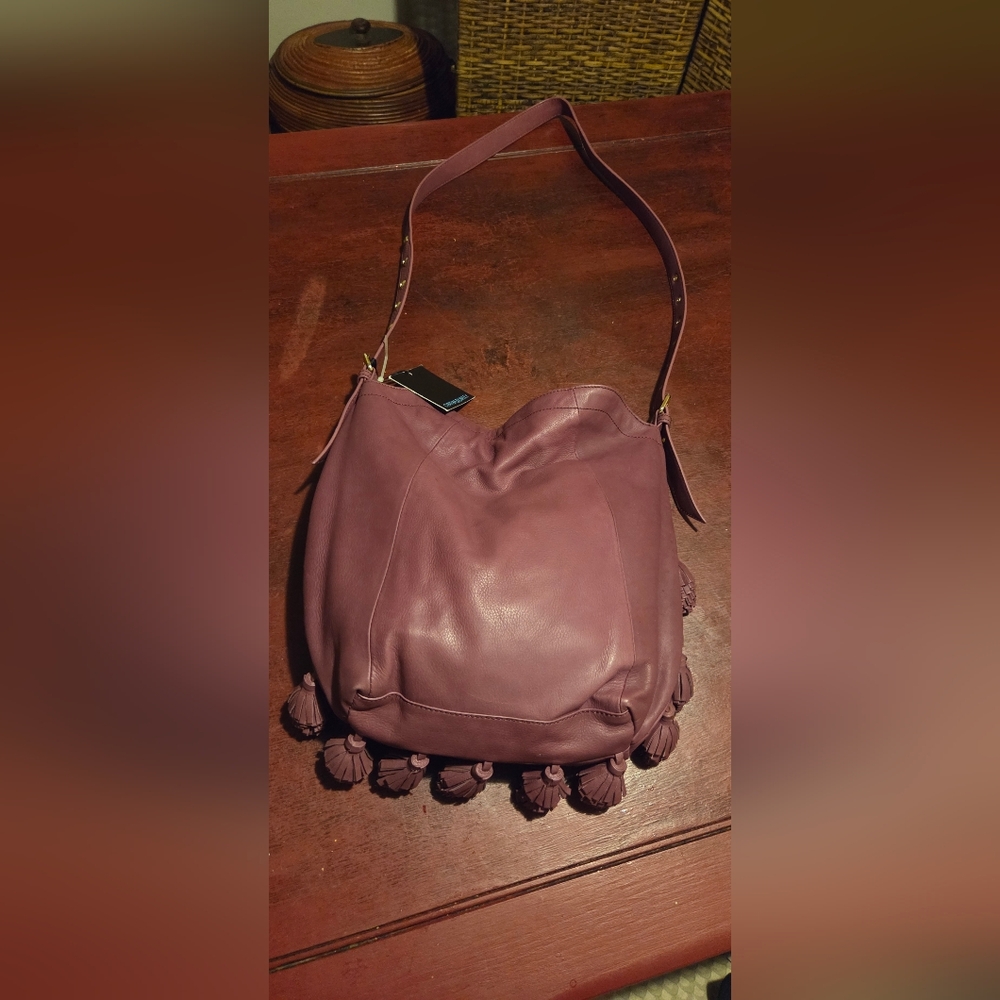 Women’s Cynthia Rowley Purple Tassel Leather Shoulder Bag